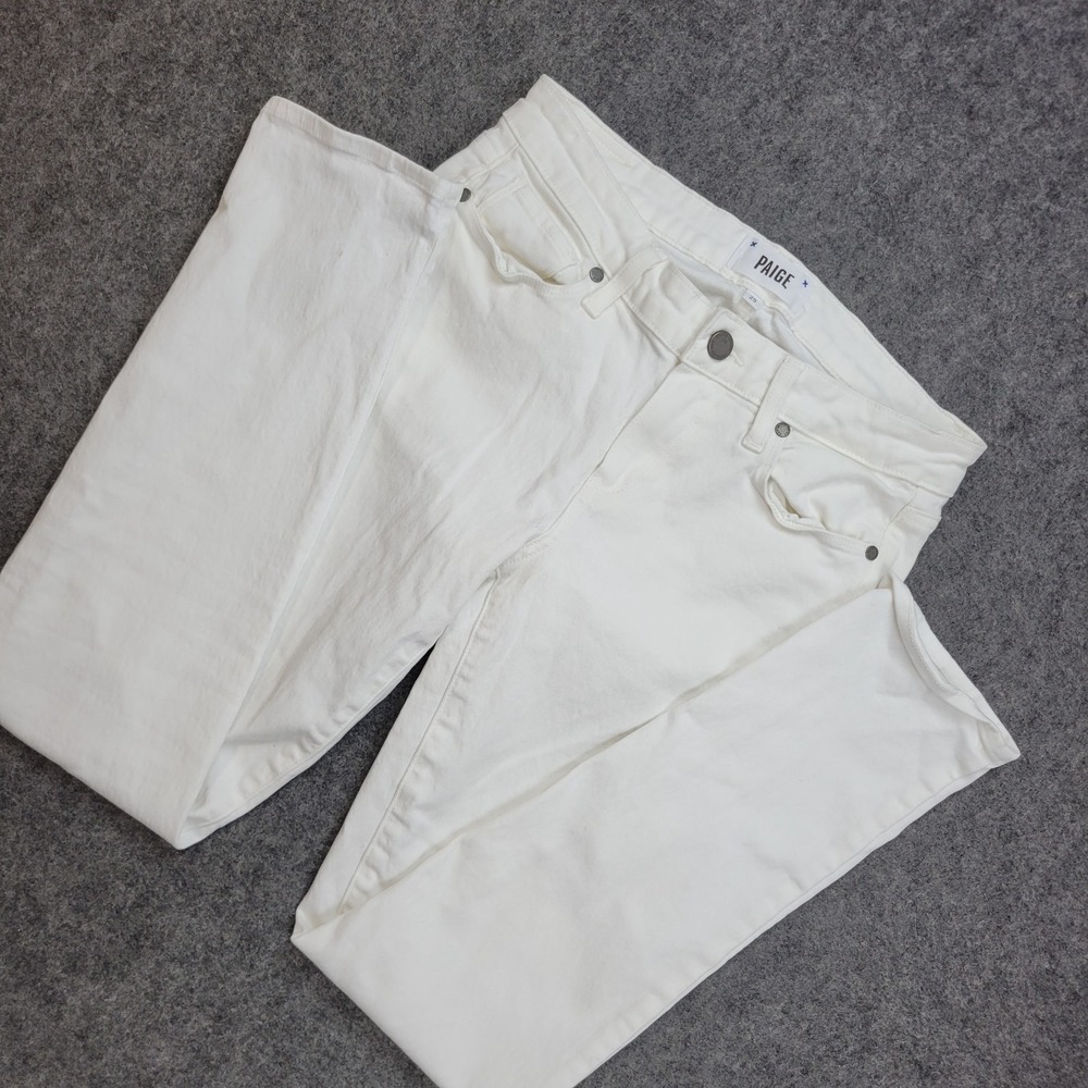 Paige Jeans Womens 29 White Denim Stretch 5 Pocket Design Americana Straight Leg